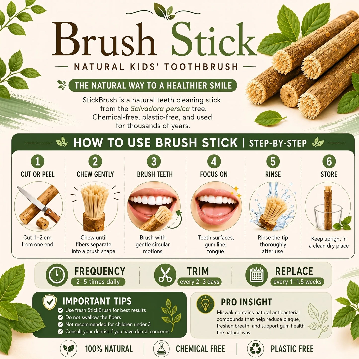 Brush Stick Miswak Sticks – Natural Toothbrush